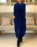 Chic Velvet Dress for Flattering Belly Coverage