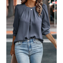 Chic Long Sleeve Pleated Blouse