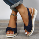 Orthopedic Peep-Toe Wedge Sandals - Stylish Support