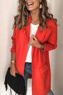 Chic Solid Color Long Sleeve Blazer