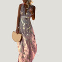 Sequin-Embellished V-Neck Flowing Dress