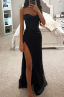 Enchanting Sequined Maxi Dress with Corset & Waterfall Neckline