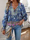 Floral Long Sleeve Women's Blouse