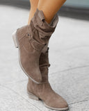 Wild ankle boots with low heel and zipper