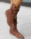 Wild ankle boots with low heel and zipper