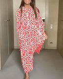 Chic Polka Dot and Geometric Pattern Dress
