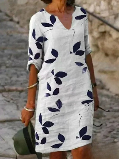 Floral Print Half Sleeve Women's Dress