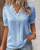 Floral Lace V-Neck Blouse - Fleur Elegance