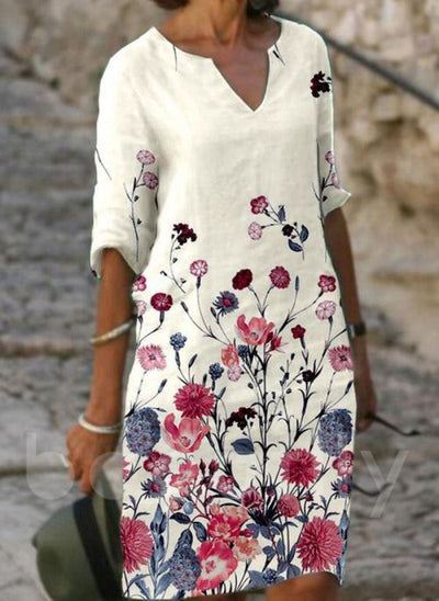 Floral Pattern Women's Dress - Chic Style