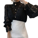 Chic High Neck Floral Blouse