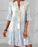Chic Half Sleeve Printed Dress