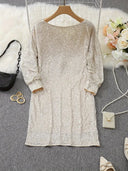Off-Shoulder Sequin Mini Dress for Parties