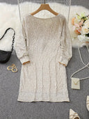 Chic Sequin Party Dress with Bold Contrast