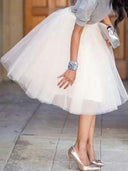 Voluminous White Tulle Skirt for Women