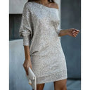 Chic Sequin Party Dress with Bold Contrast