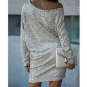 Chic Sequin Party Dress with Bold Contrast
