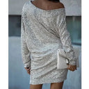 Chic One-Shoulder Shiny Mini Dress