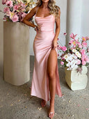 Chic Solid Color A-Line Camisole Dress