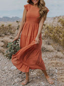 Ruffle Detail Summer Dress with Pockets