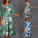 Chic Floral Ensemble Dress