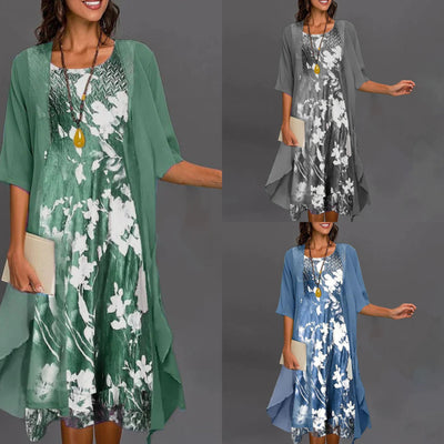 Chic Floral Ensemble Dress