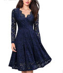 Chic V-Neck Lace Dress - Lara Collection
