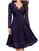 Chic V-Neck Lace Dress - Lara Collection