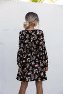 Floral V-Neck Women's Dress - Chic Style