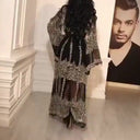 Chic Transparent Kaftan Robe with Unique Embellishments