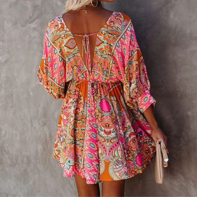 Chic Bohemian Floral Mini Dress for Women