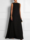 Stylish V-Back Sleeveless Maxi Dress
