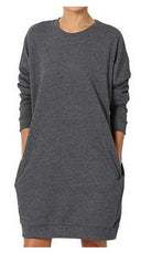 Chic Women's Sweatshirt Dress with Pockets