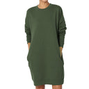 Chic Women's Sweatshirt Dress with Pockets