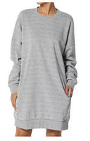 Chic Women's Sweatshirt Dress with Pockets