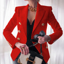 Chic Double-Breasted Blazer with Gold Buttons