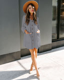 Chic Women's Button Dress with Pockets