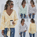 V-Neck Blouse with Playful Knot Detail