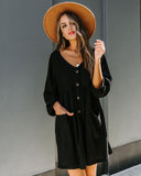 Chic Women's Button Dress with Pockets