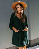 Chic Women's Button Dress with Pockets