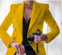 Chic Double-Breasted Blazer with Gold Buttons
