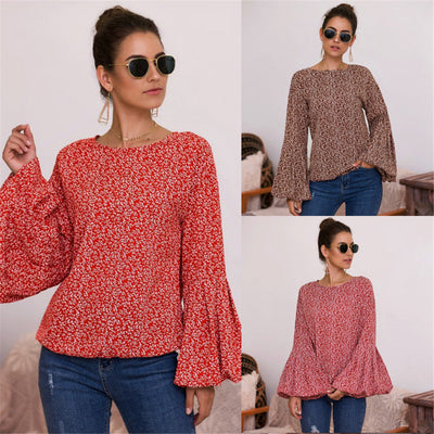 Floral Print Blouse with Statement Sleeves