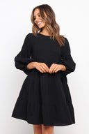 Women’s Flowing Jersey Dress with Ruffled Sleeves