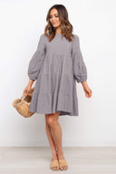 Women’s Flowing Jersey Dress with Ruffled Sleeves