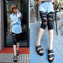 Chic Women's Leggings with Unique Twist and Sheer Panels