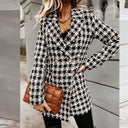 Chic Women's Striped Blazer with Shoulder Pads