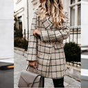 Chic Women's Striped Blazer with Shoulder Pads