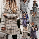 Chic Women's Striped Blazer with Shoulder Pads