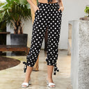 Elastic Waist Carrot Pants with Tie Belt