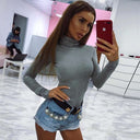 Chic Long Sleeve High Collar Bodysuit for Women