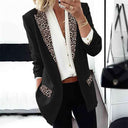 Chic Women's Blazer with Bold Leopard Accents
